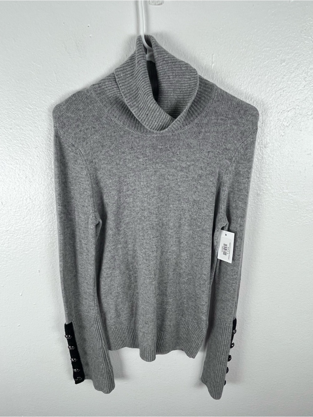 RAMY BROOK Brianna Gray Wool Cashmere Blend Turtleneck Sweater Medium Boho Chic
